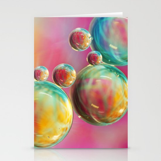 Tropical Feather Bubble Abstract Stationery Cards