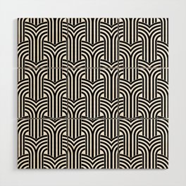 Art Deco wallpaper. Geometric striped ornament. Digital Illustration Background. Wood Wall Art