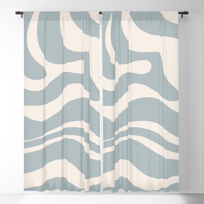 Blue Grey And Cream Blackout Curtain, Grey And Cream Patterned Curtains