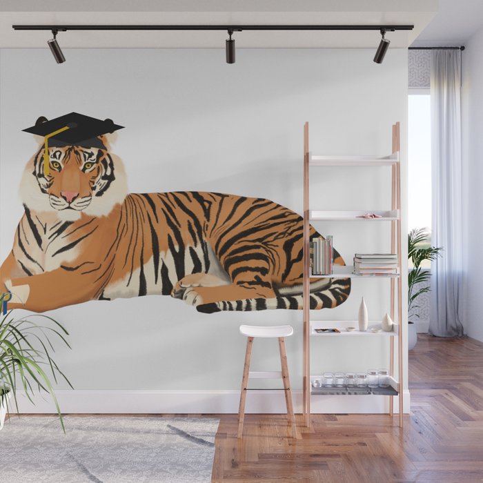 Graduation Tiger Wall Mural