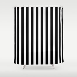 Black and white vertical stripes | Classic cabana Stripe Shower Curtain