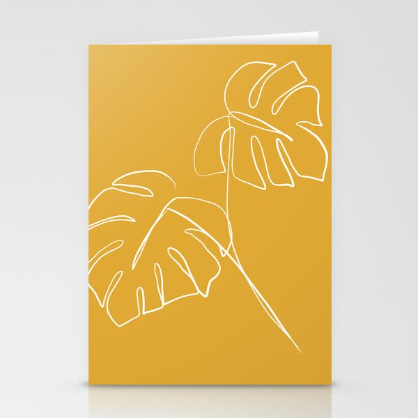 Monstera minimal - yellow Stationery Cards