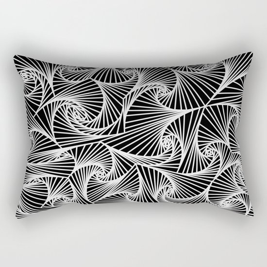 Fractal Sketch Dark Rectangular Pillow