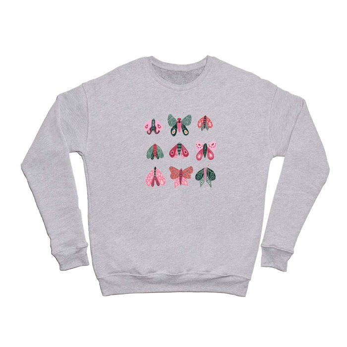 Moth Specimens – Pink & Turquoise Crewneck Sweatshirt