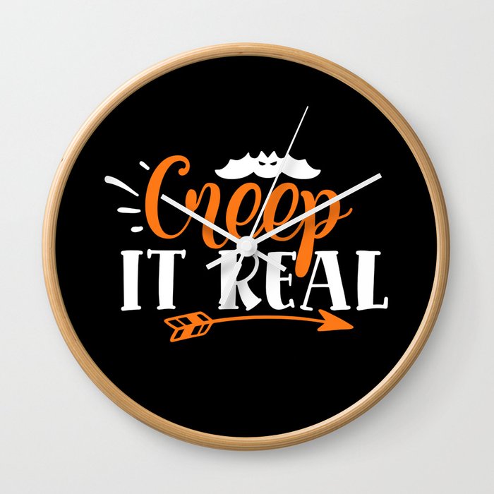 Creep It Real Funny Halloween Spooky Wall Clock