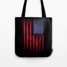 Vintage American Flag Black Tote Bag