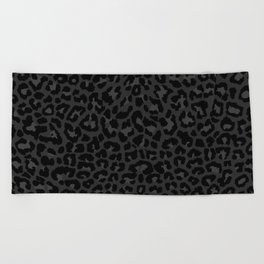 Dark abstract leopard print Beach Towel