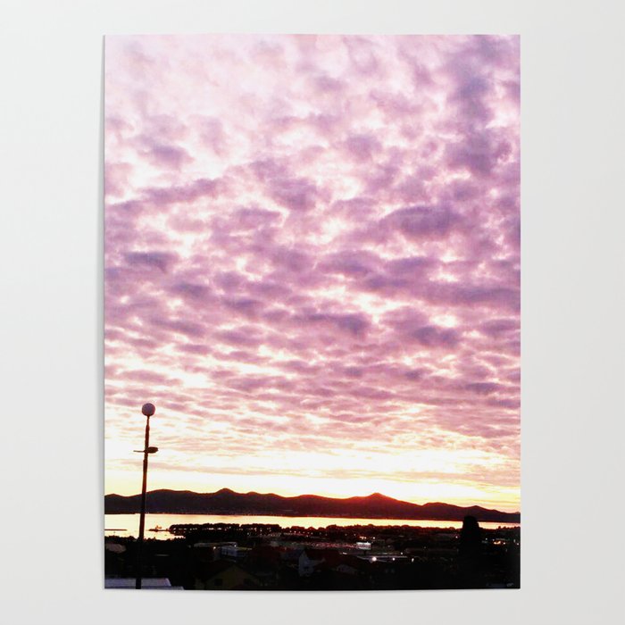 Purple Sky waves Poster