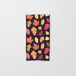 Autumn Leaves - dark plum Hand & Bath Towel