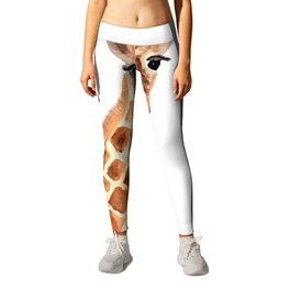 Watercolor Giraffe Leggings | Giraffepainting, Giraffe, Africananimals, Giraffes, Africa, Giraffelover, Cute, Kids Room, Watercolor, Wild 