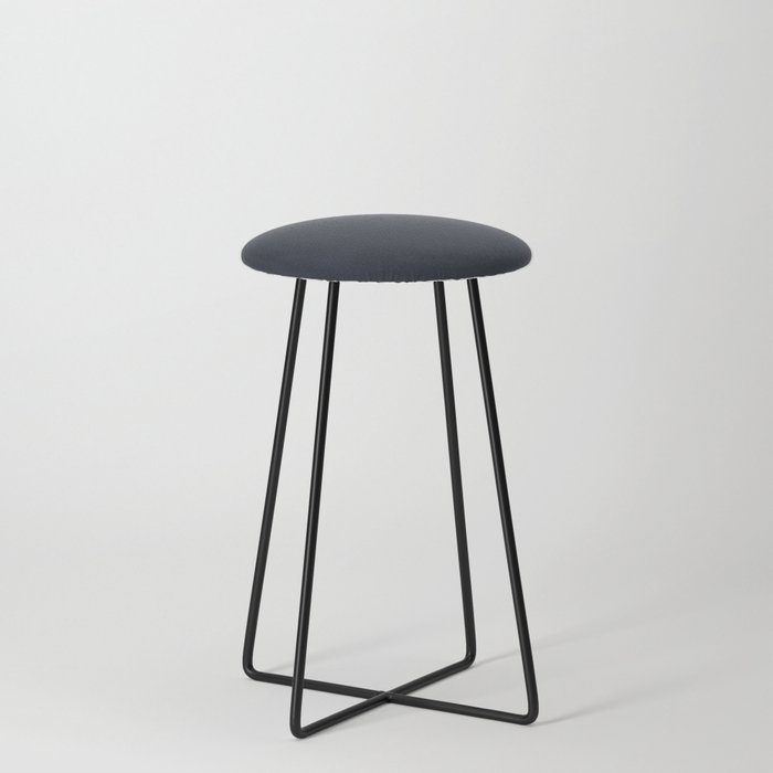 Dark Gray Blue Solid Color Pantone Dark Sapphire 19-4020 TCX Shades of Black Hues Counter Stool