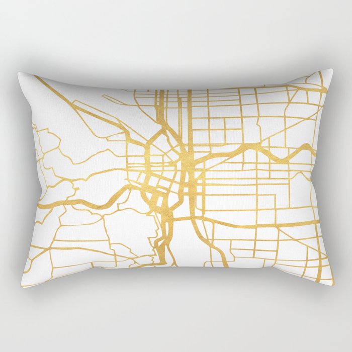 PORTLAND OREGON CITY STREET MAP ART Rectangular Pillow