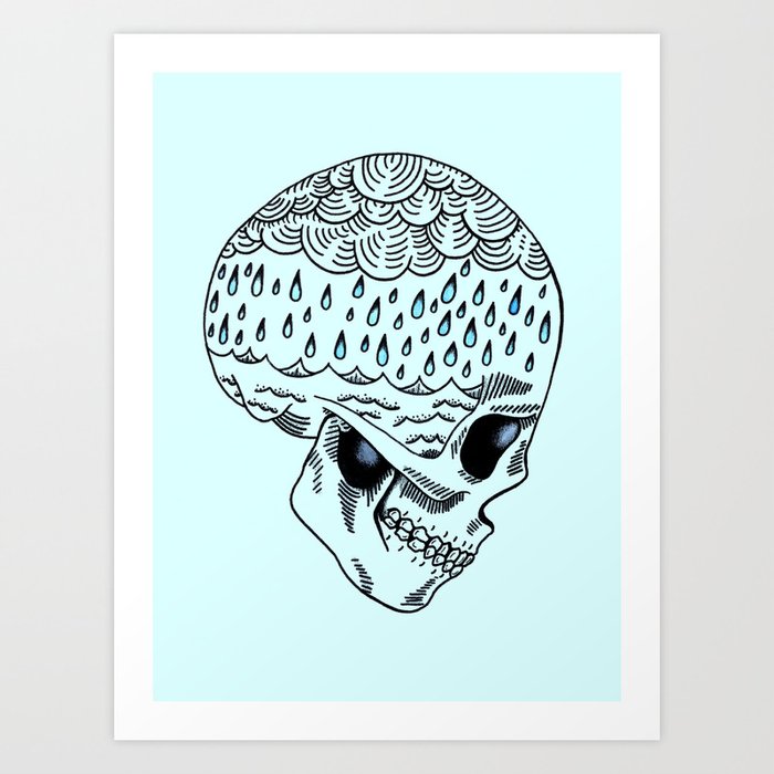 Skull Rain Art Print
