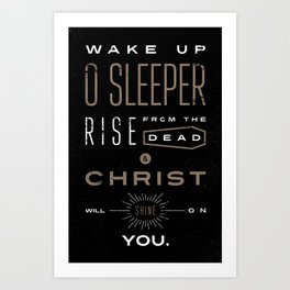 Wake Up O Sleeper Ephesians Bible Verse Typography Art Print