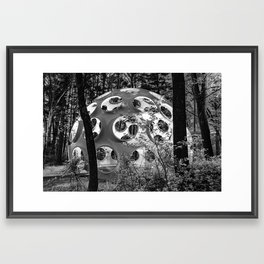 Eye Of The Fly In The Trees - Bentonville Arkansas Monochrome Framed Art Print