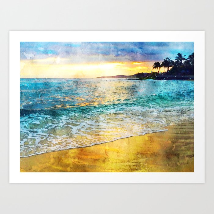 hawaii-coast-water-ocean-outdoors Art Print