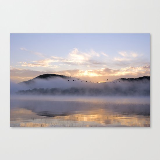 Misty Morning on the Lake Canvas Print