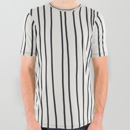 Black and White Vertical Rust Stripes All Over Graphic Tee
