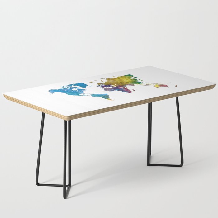 world map in watercolor-multicolor Coffee Table