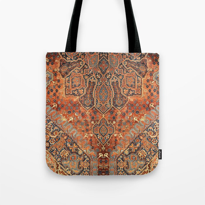 N198 - Vintage Heritage Traditional Golden Berber Moroccan Style Tote Bag