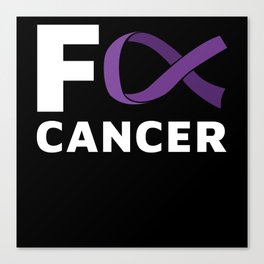 F Cancer Purple Pancreatic Cancer Canvas Print