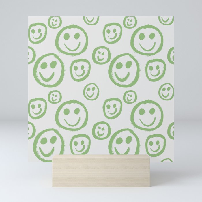 Sage Green Smiles Mini Art Print