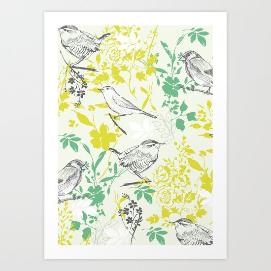 Garden Birds Art Print