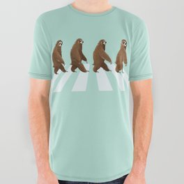 Sloth The Abbey Road in Green All Over Graphic Tee