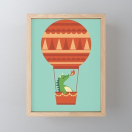 Dragon On Hot Air Balloon Framed Mini Art Print