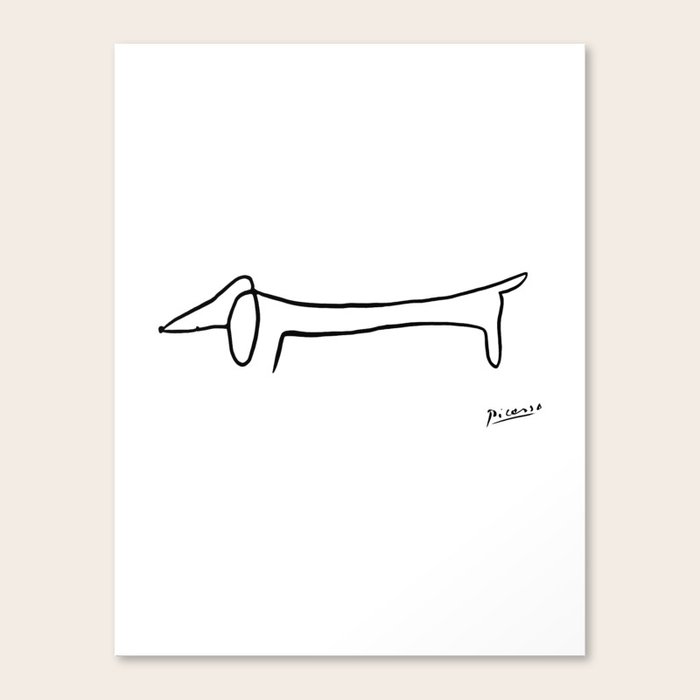 Picasso's sausage dog Canvas Print by Petras Society6