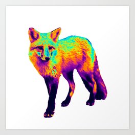 Holographic Iridescent Fox Art Print