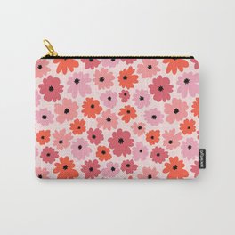 Pink and Peach Flowers Carry-All Pouch