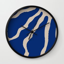Floral Sunset - Blue Rustic Painting Wall Clock
