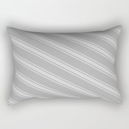 [ Thumbnail: Dark Gray & Light Gray Colored Stripes/Lines Pattern Rectangular Pillow ]
