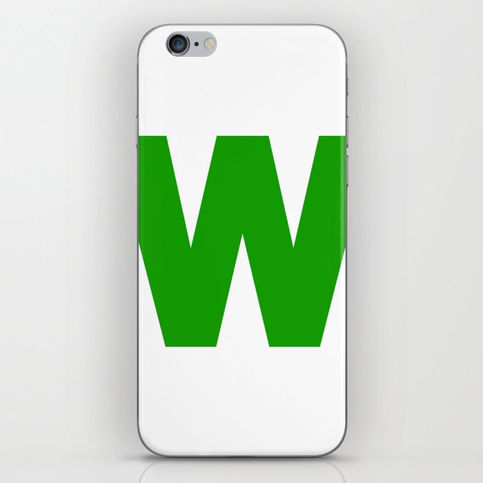 letter W (Green & White) iPhone Skin