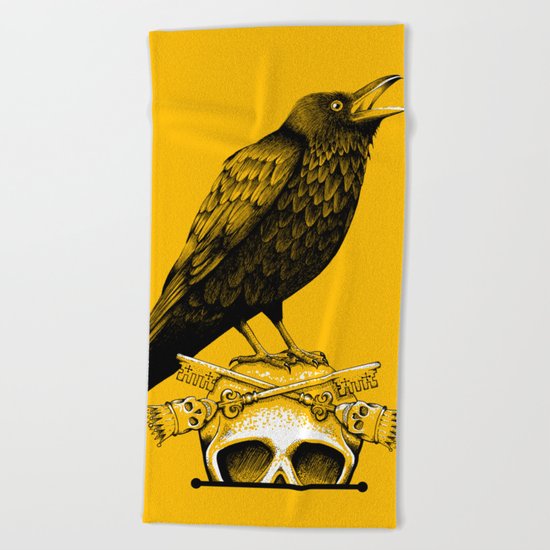 Black Crow, Skull and Cross Keys Beach Towel