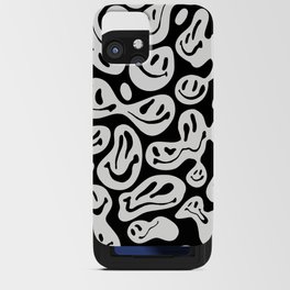 Black and White Dripping Smiley iPhone Card Case