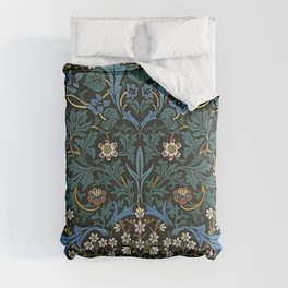 William Morris Vintage Blackthorn Green Blue 1892 Comforter