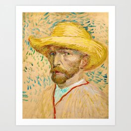 Vincent van Gogh "Self-Portrait with Straw Hat" (2) Art Print