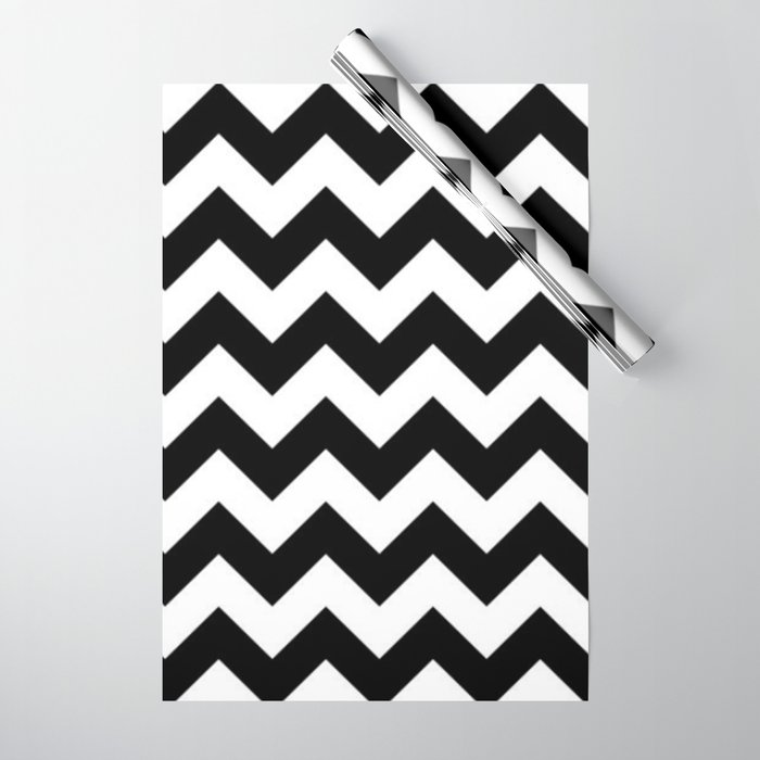 Black and white sale chevron wrapping paper