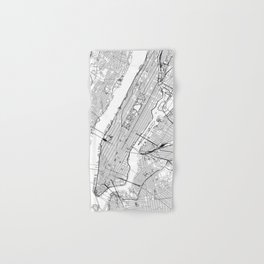 New York City White Map Hand & Bath Towel