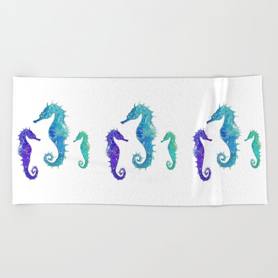 Seahorses Beach Towel