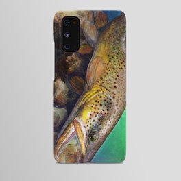 The Wild Brown Trout in Blue Green Android Case