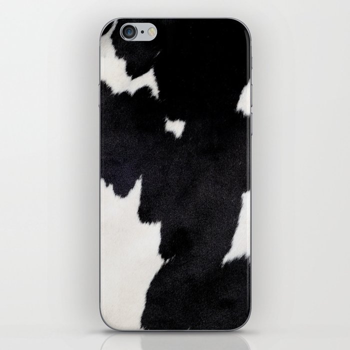 Black and white spotty cow faux fur iPhone Skin