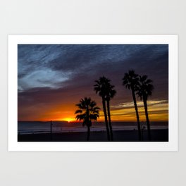 Sunset and palms Art Print