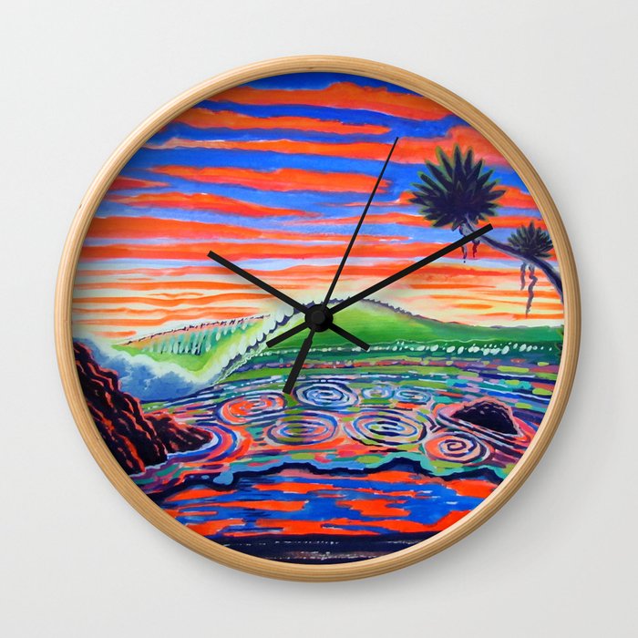  Surf Art Psychadelic  Wall Clock