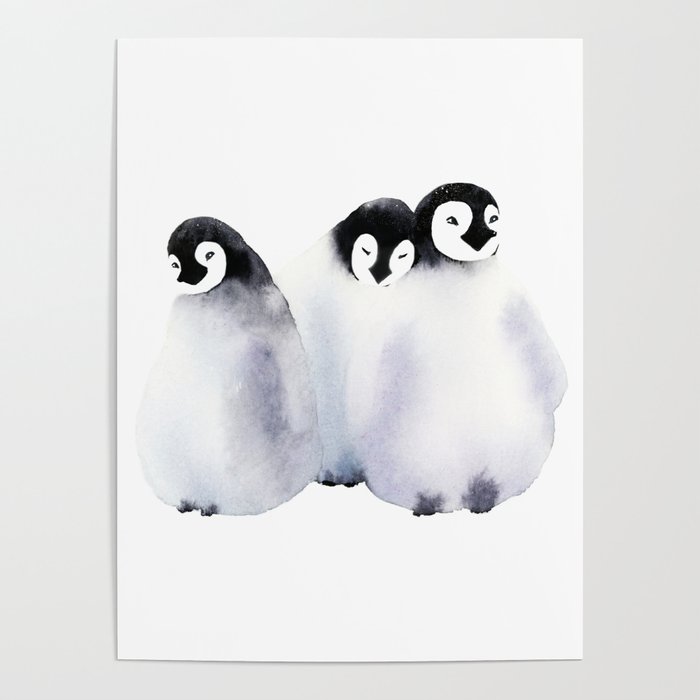 Fluffy Penguins - Baby Animals Poster