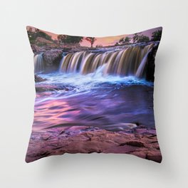 Waterfalls at Falls Park during Sunset Throw Pillow