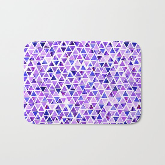 Purple Triangles Pattern 01 Bath Mat