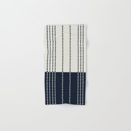 Spotted Stripes, Ivory and Navy Blue Hand & Bath Towel